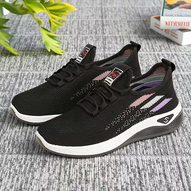 Baskets de marche confort en maille respirante femme