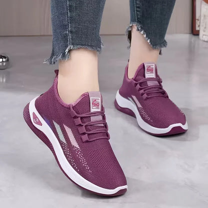Baskets de marche confort en maille respirante femme