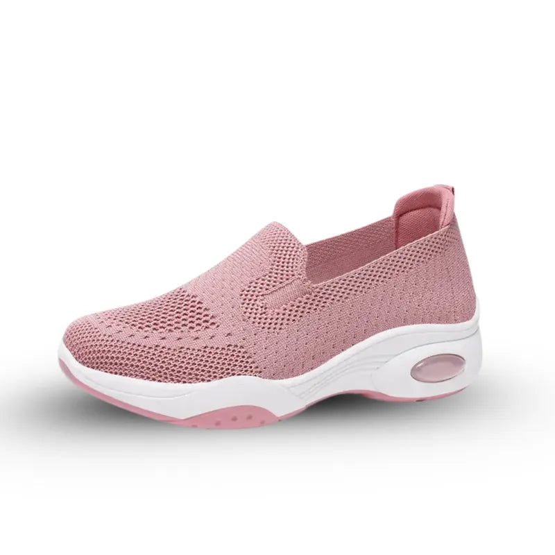 Baskets compensées en mesh respirant pour femme