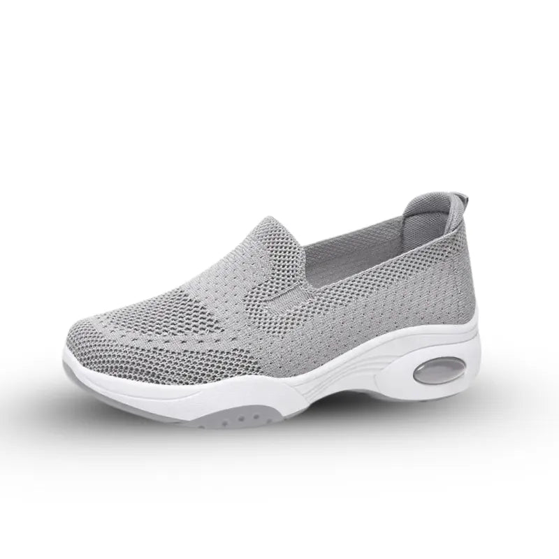 Baskets compensées en mesh respirant pour femme