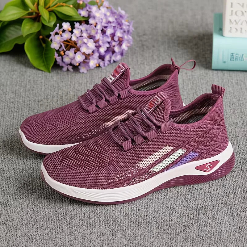 Baskets de marche confort en maille respirante femme